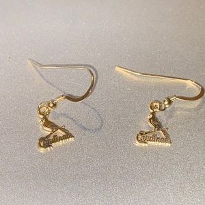 24k gold plated Cardinals earrings